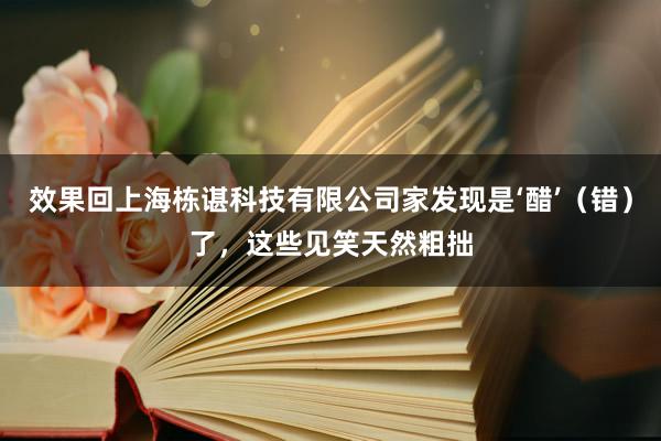 效果回上海栋谌科技有限公司家发现是‘醋’(错)了,这些见笑天然粗拙