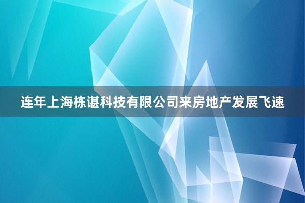 连年上海栋谌科技有限公司来房地产发展飞速