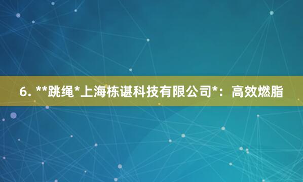 6. **跳绳*上海栋谌科技有限公司*：高效燃脂